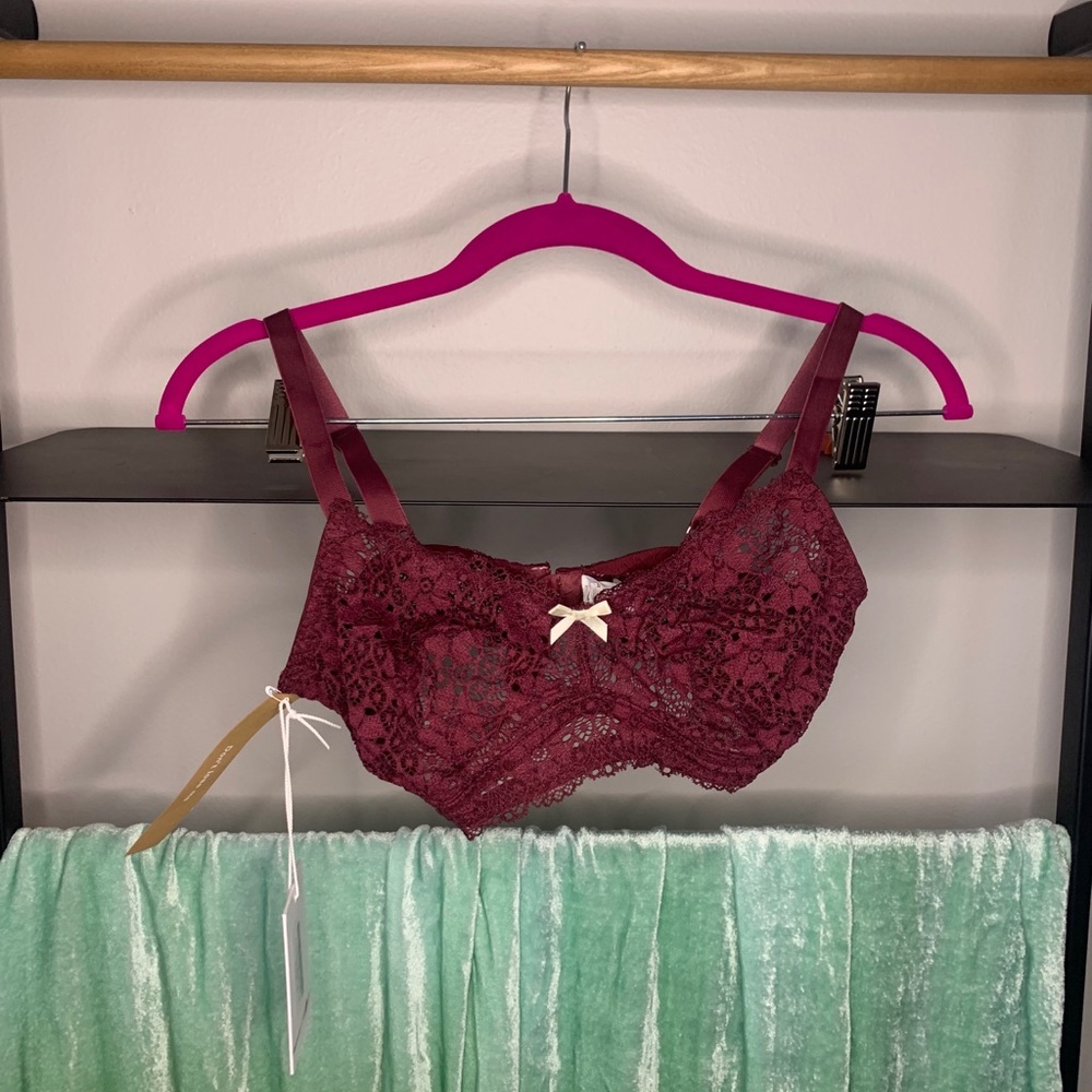 NWT Reformation x Cosabella Burgundy Lace Bralette